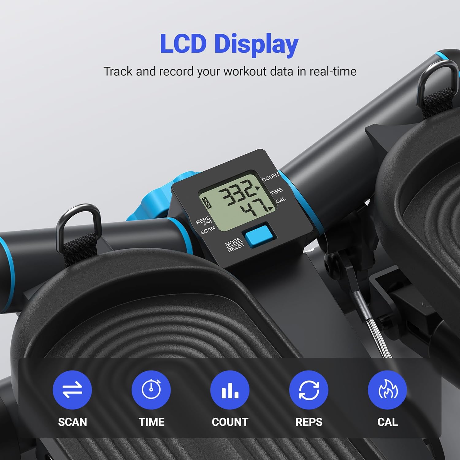 MERACH Mini Stepper Machine 150KG Capacity with Resistance Bands Stair Step Exercise Equipment