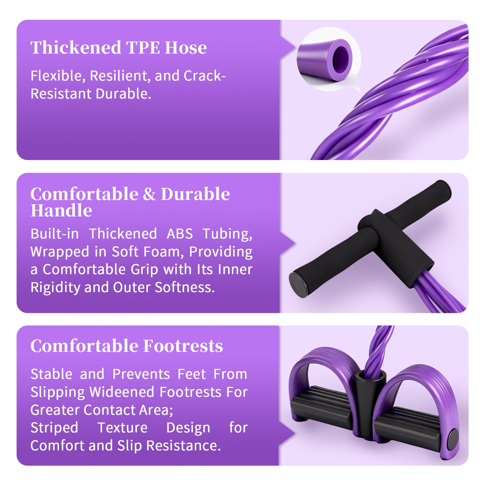 FateFan Tension Rope 6-Tube Elastic Resistance Band Yoga Pedal Puller Fitness Equipment