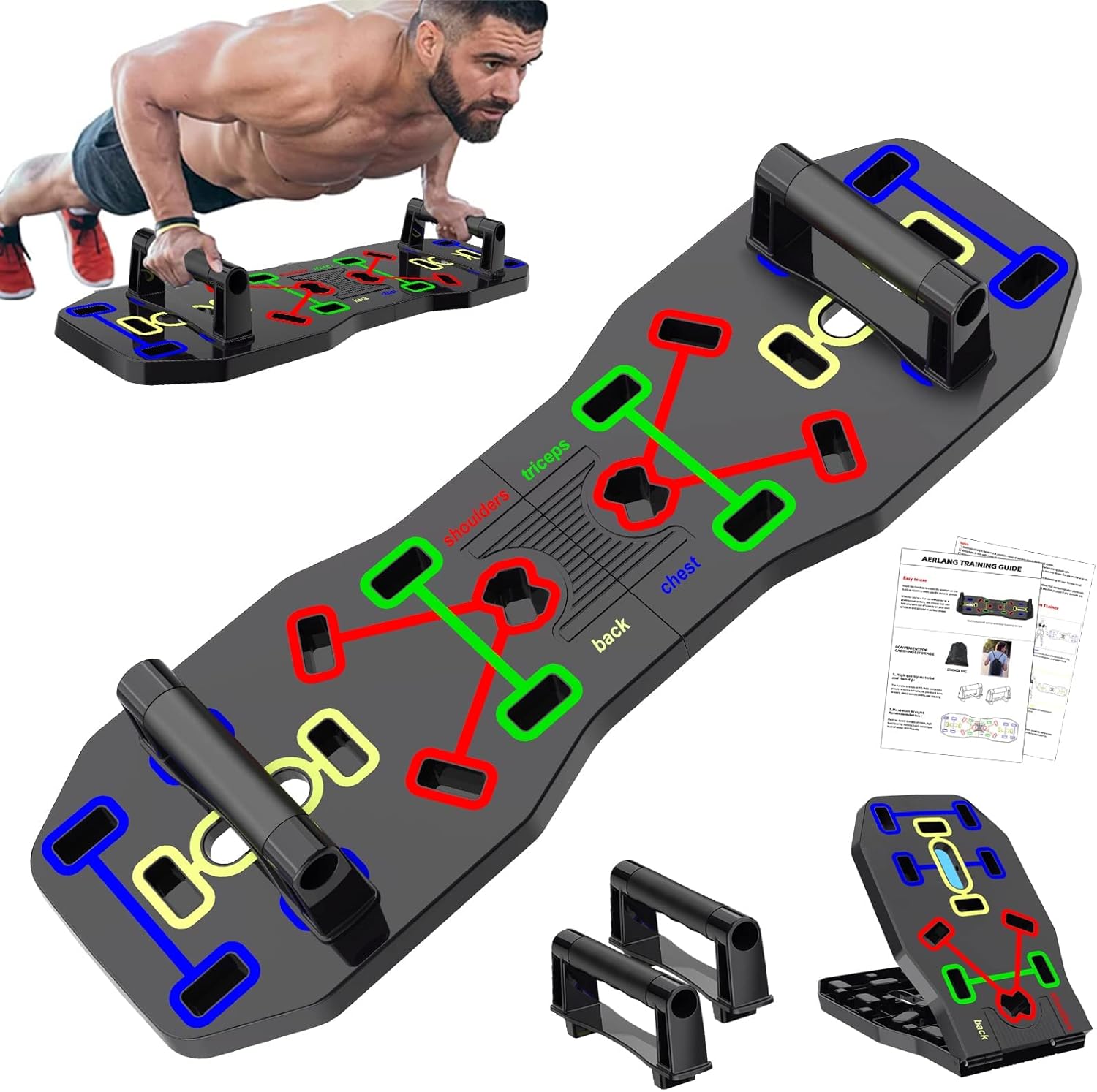 AERLANG Push Up Board 10 in 1 Portable Foldable Push Up Training Equipment