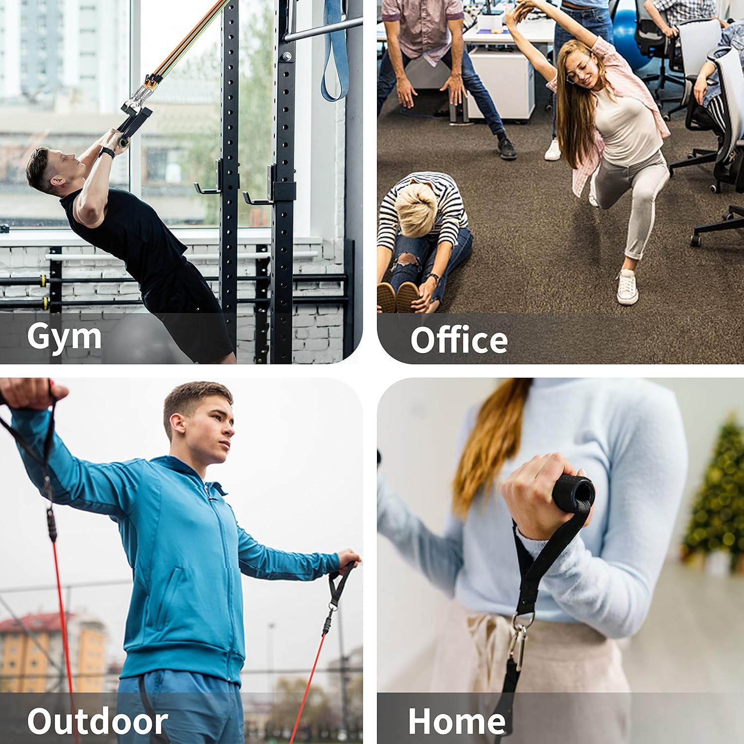 PROIRON Resistance Bands Set 14 Pieces with Handles, Door Anchor, Ankle Straps and Carrying Bag