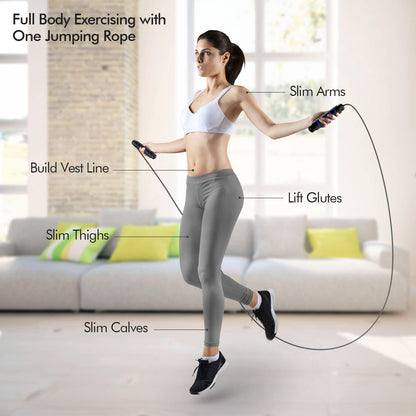 Jump Rope Tangle-Free Rapid Speed Cable with Ball Bearings Adjustable Foam Handles Fitness