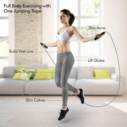 Jump Rope Tangle-Free Rapid Speed Cable with Ball Bearings Adjustable Foam Handles Fitness