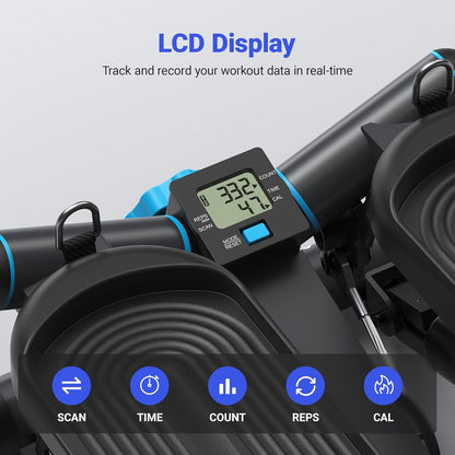 MERACH Mini Stepper Machine 150KG Capacity with Resistance Bands Stair Step Exercise Equipment