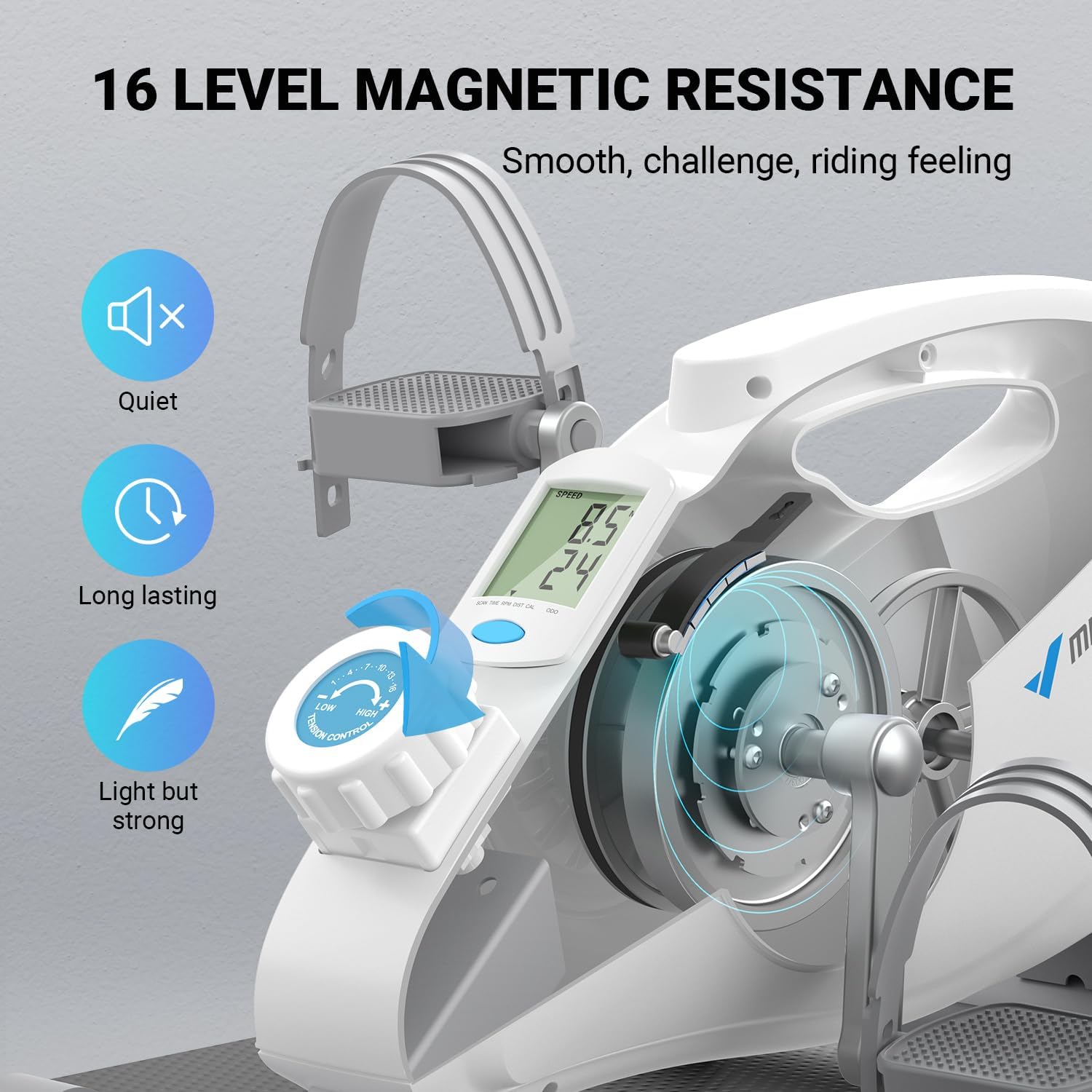 MERACH Mini Stepper Machine 150KG Capacity with Resistance Bands Stair Step Exercise Equipment