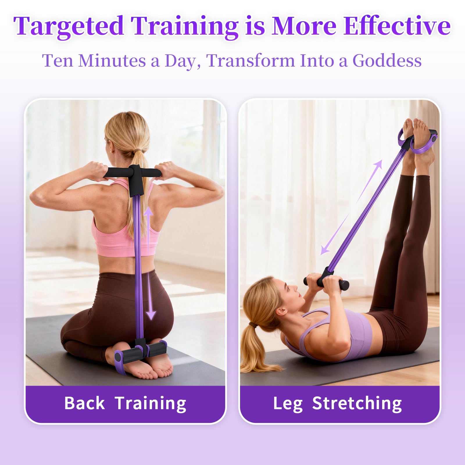 FateFan Tension Rope 6-Tube Elastic Resistance Band Yoga Pedal Puller Fitness Equipment