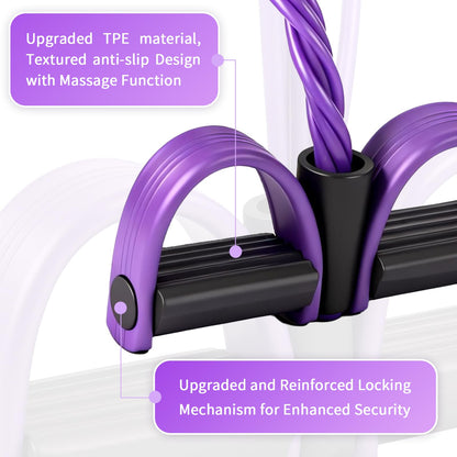 FateFan Tension Rope 6-Tube Elastic Resistance Band Yoga Pedal Puller Fitness Equipment