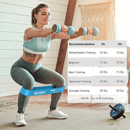 Gritin Resistance Bands Set of 5 Loop Bands with Carrying Case Fitness Exercise Training